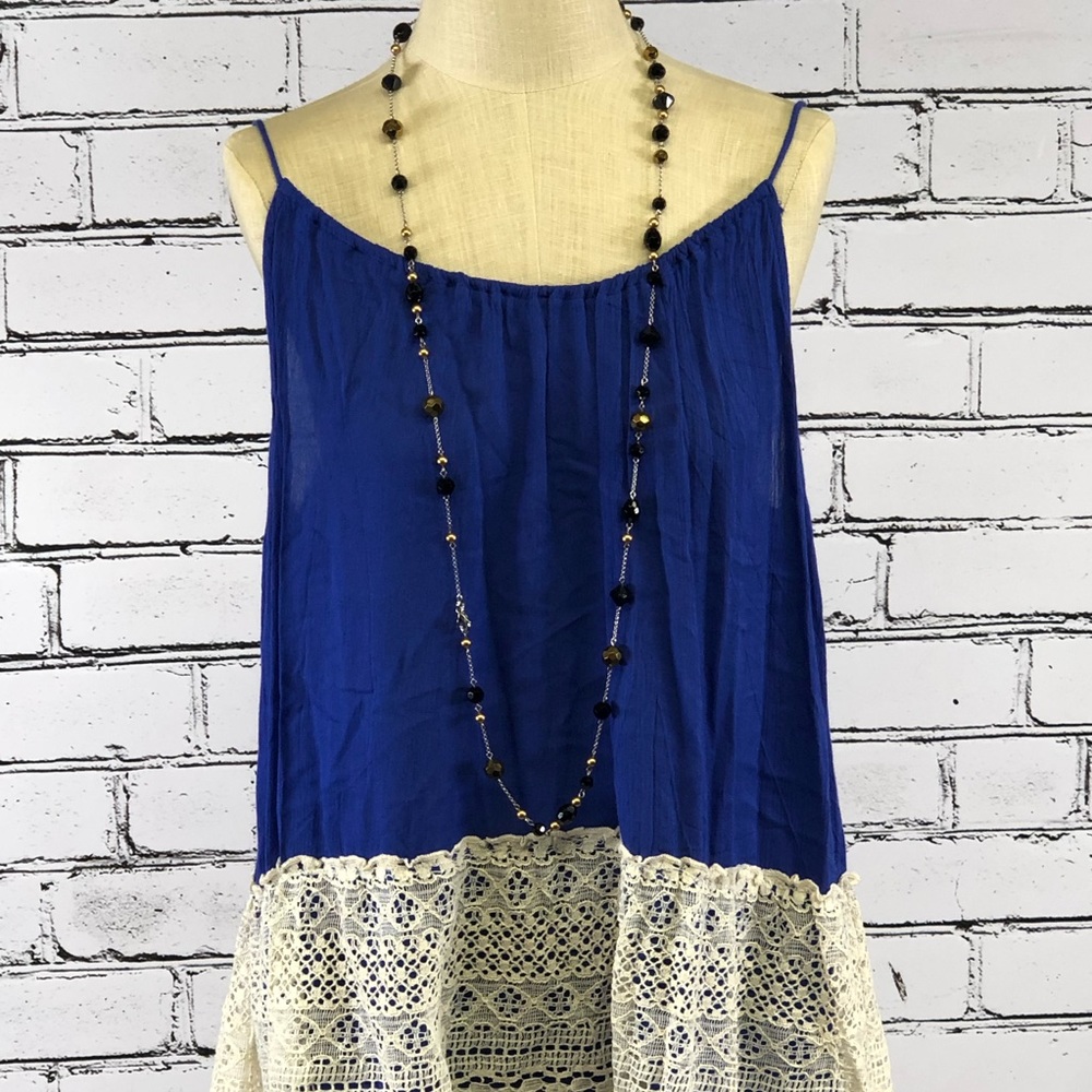 Entro Strappy Adjustable Solid Blouse with Lace